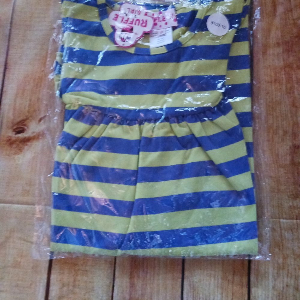 Green and Blue Sleeveless Casual Dress